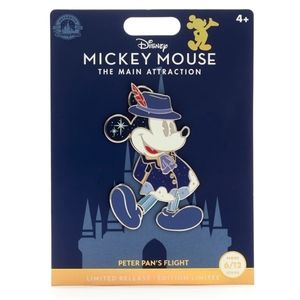 Disney World Mickey Peter Pan's Flight Main Attraction Pin 6/12 Limited Release
